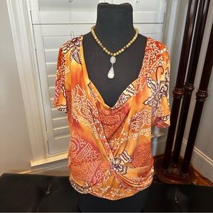 💕LaVita Orange/Rust Colored Blouse SzXL